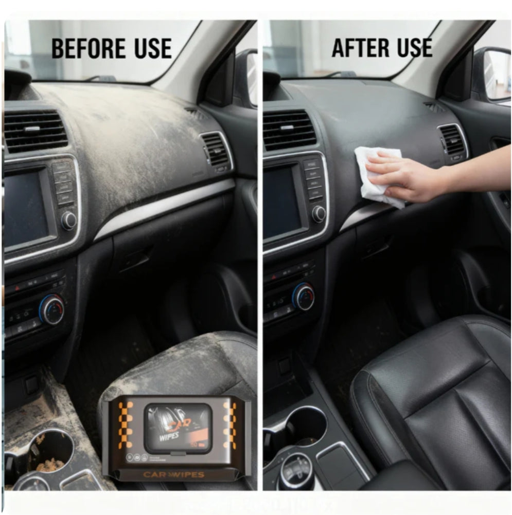 80 Pcs Car Cleaning Wipes – All-Purpose Glass, Dashboard & Interior Cleaning Wipes for Cars (Pack of 1)